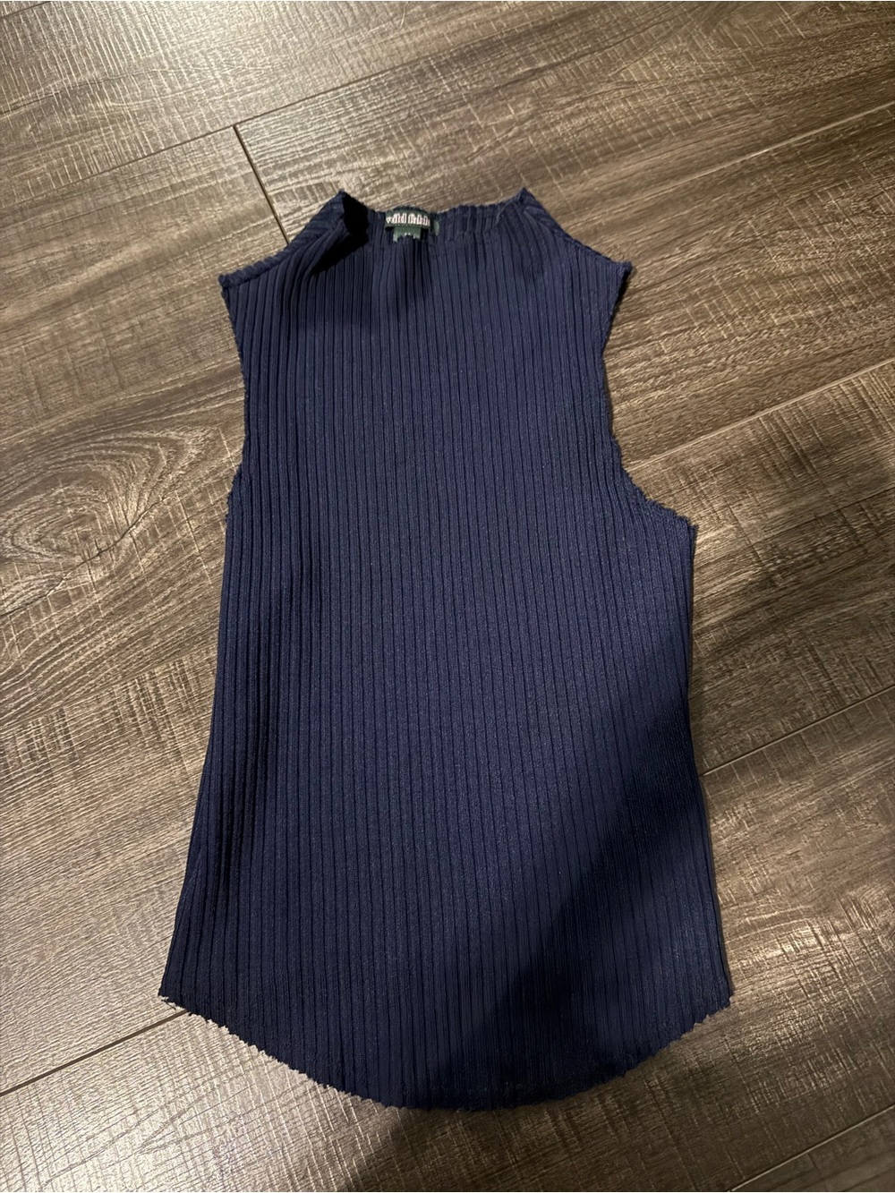 wild fable Navy Ribbed Mock Neck Tank